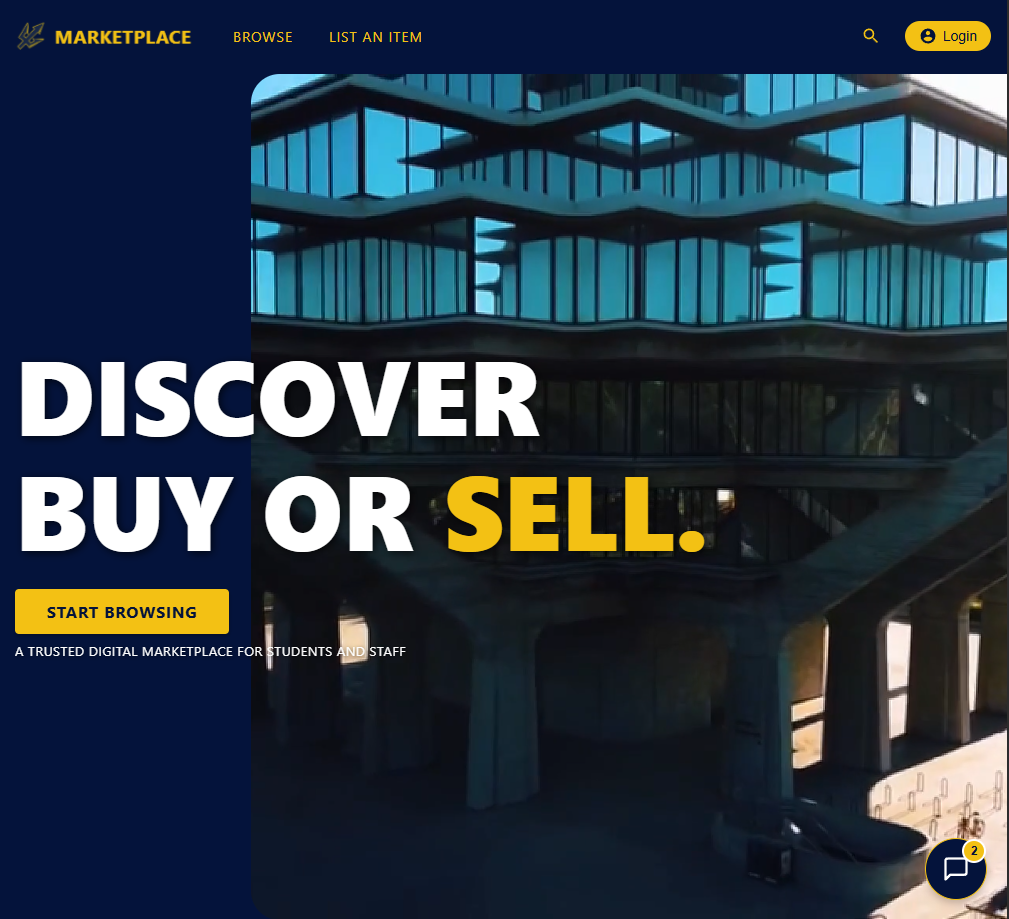 Screens from Marketplace app